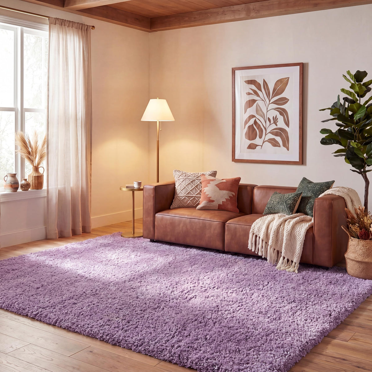 SAFAVIEH Area Rug 8x10 - California Shag Collection - Large - Beige, Non-Shedding & Easy to Clean, Ultra Plush Thick Pile, Ideal for Living Room, Bedroom, Dining Space (SG151-1313)