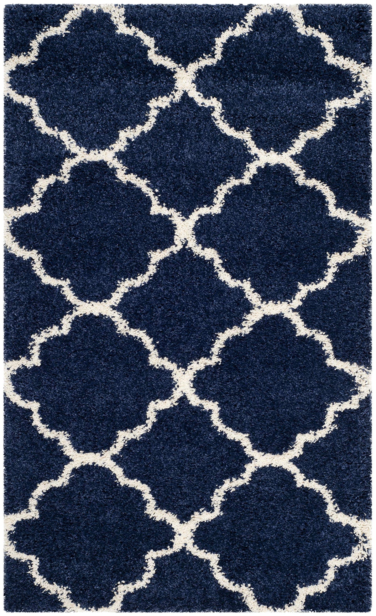 SAFAVIEH Hudson Shag Rug 9'x12', Soft Plush Modern Navy & Ivory SGH282C