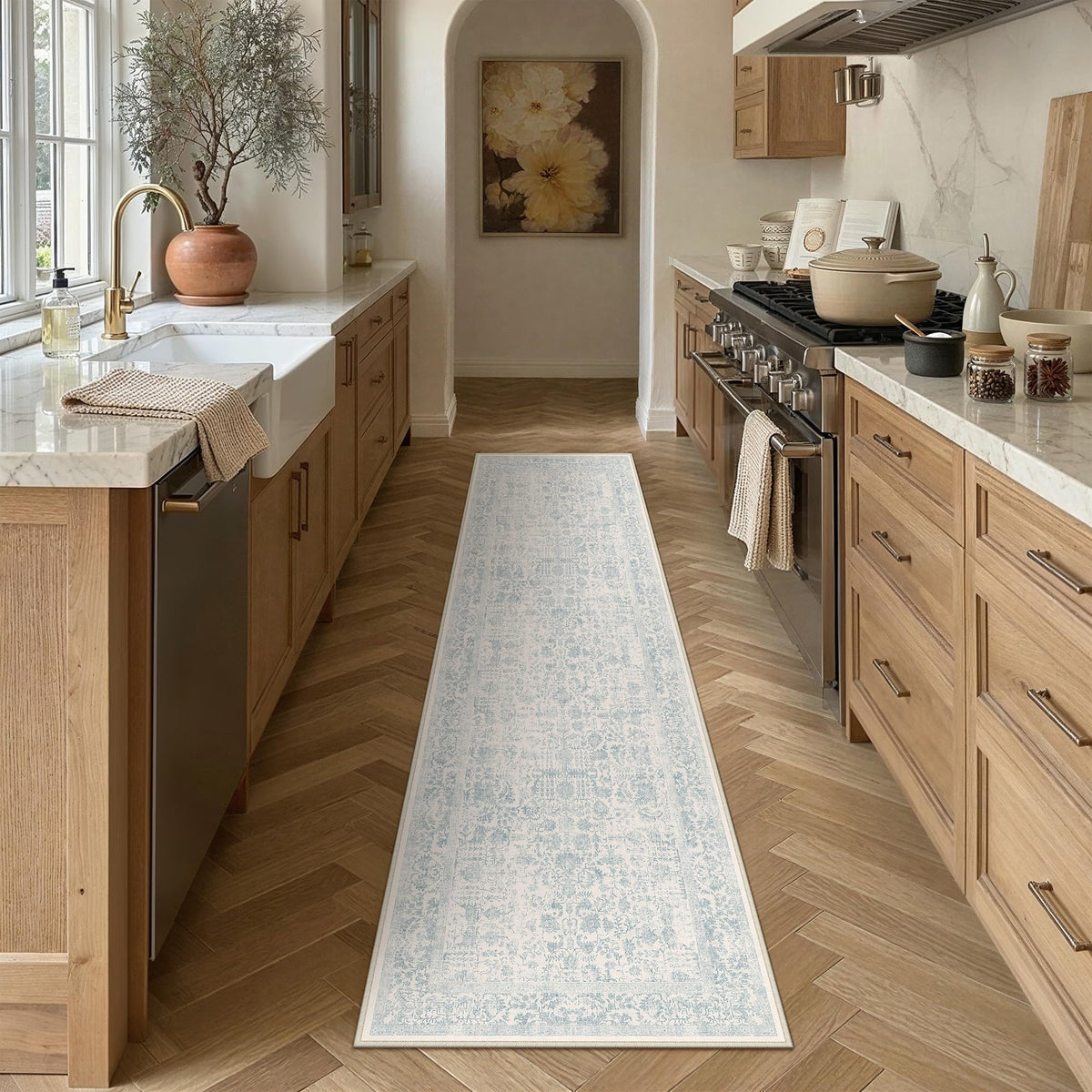 PureCozy Gray Area Rug 8x10 Vintage Floral