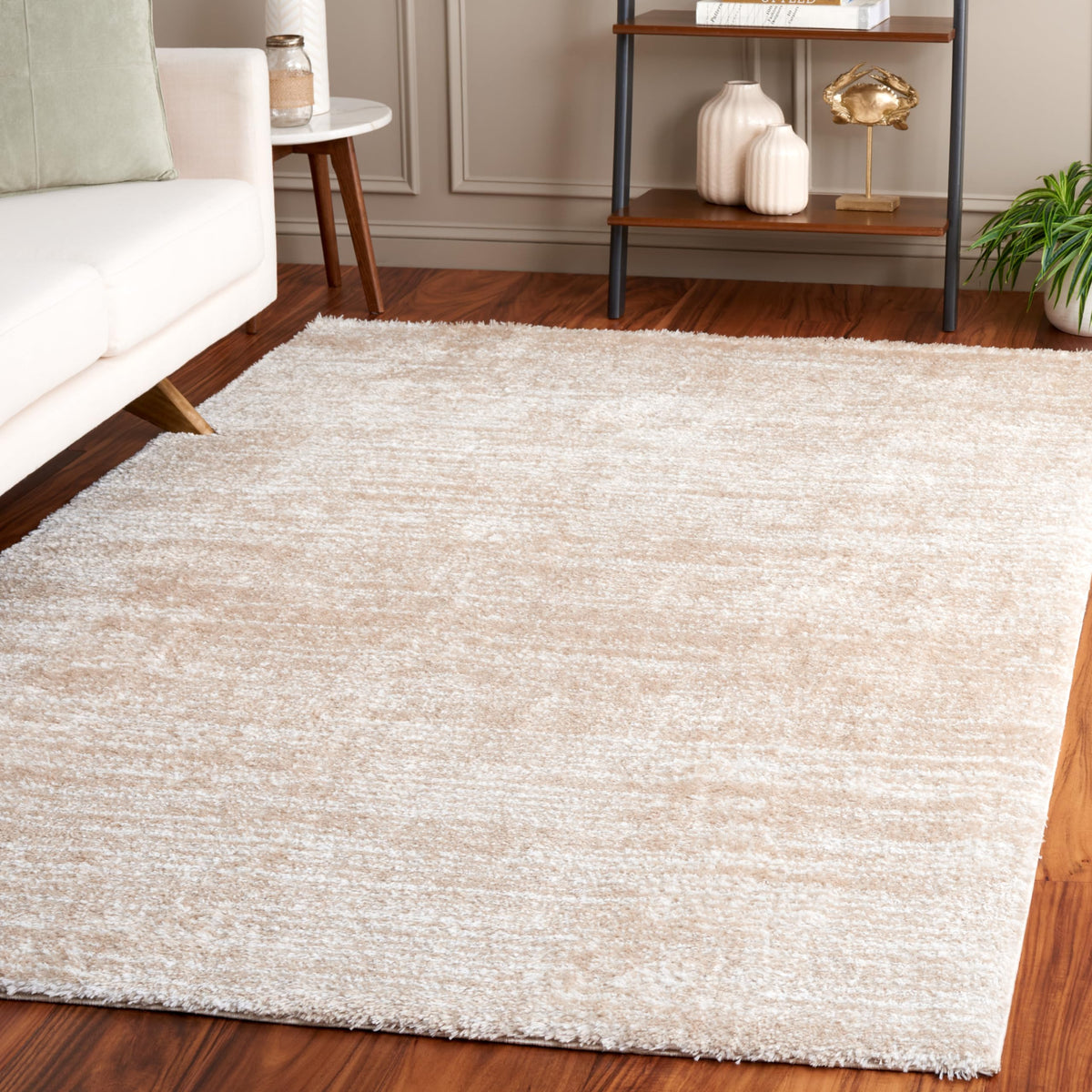 SAFAVIEH Area Rug 8x10 - Tahoe Shag Collection - Large - Blue & Ivory, Modern Design, Non-Shedding & Easy Cleaning, Plush Thick Pile, Ideal for Living Room, Bedroom, Dining Space (THO653M)