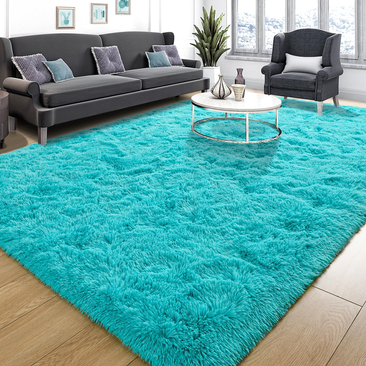 Tepook Fluffy Large Rugs for Living Room, 8x10 Area Rugs for Bedroom