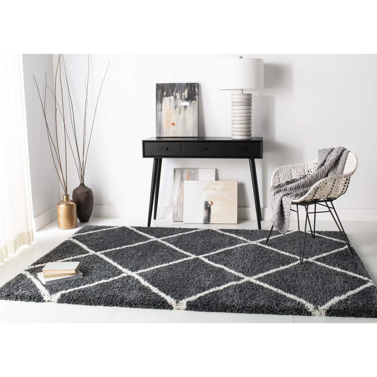 SAFAVIEH Hudson Shag Rug 8'x10', Soft Plush Moroccan Ivory & Beige SGH281D
