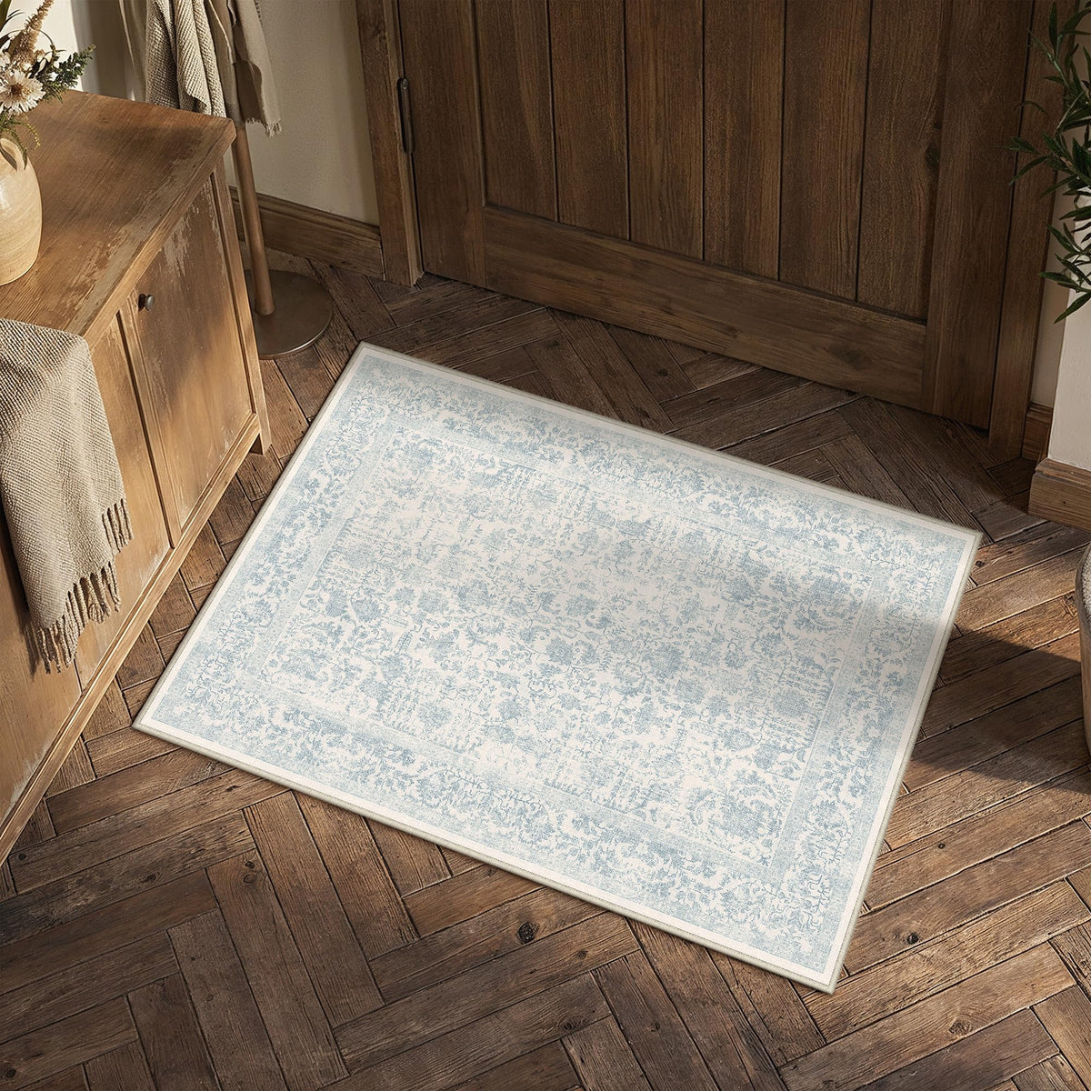 PureCozy Gray Area Rug 8x10 Vintage Floral