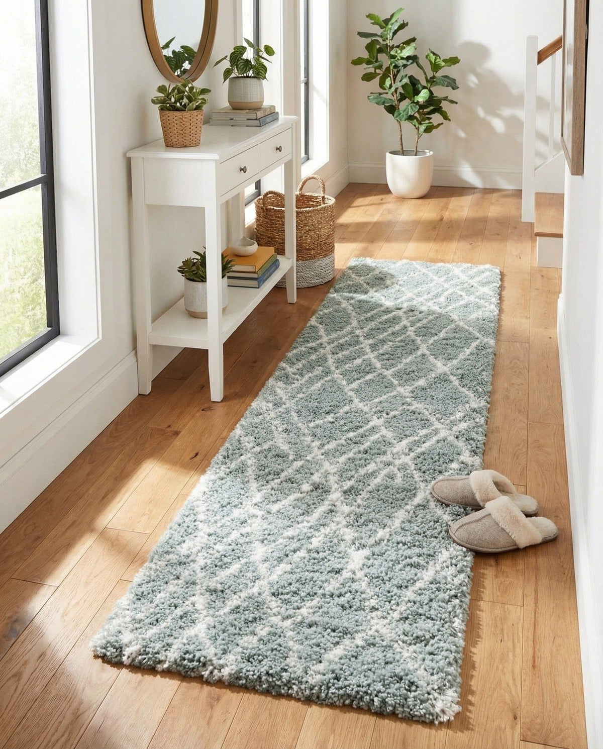 Rugs.com - Soft Touch Shag Rug – 6' 1 x 9' Sage Green Plush Shag Rug – Ultra Soft High Pile Area Rug for Bedroom, Living Room, and Home Office