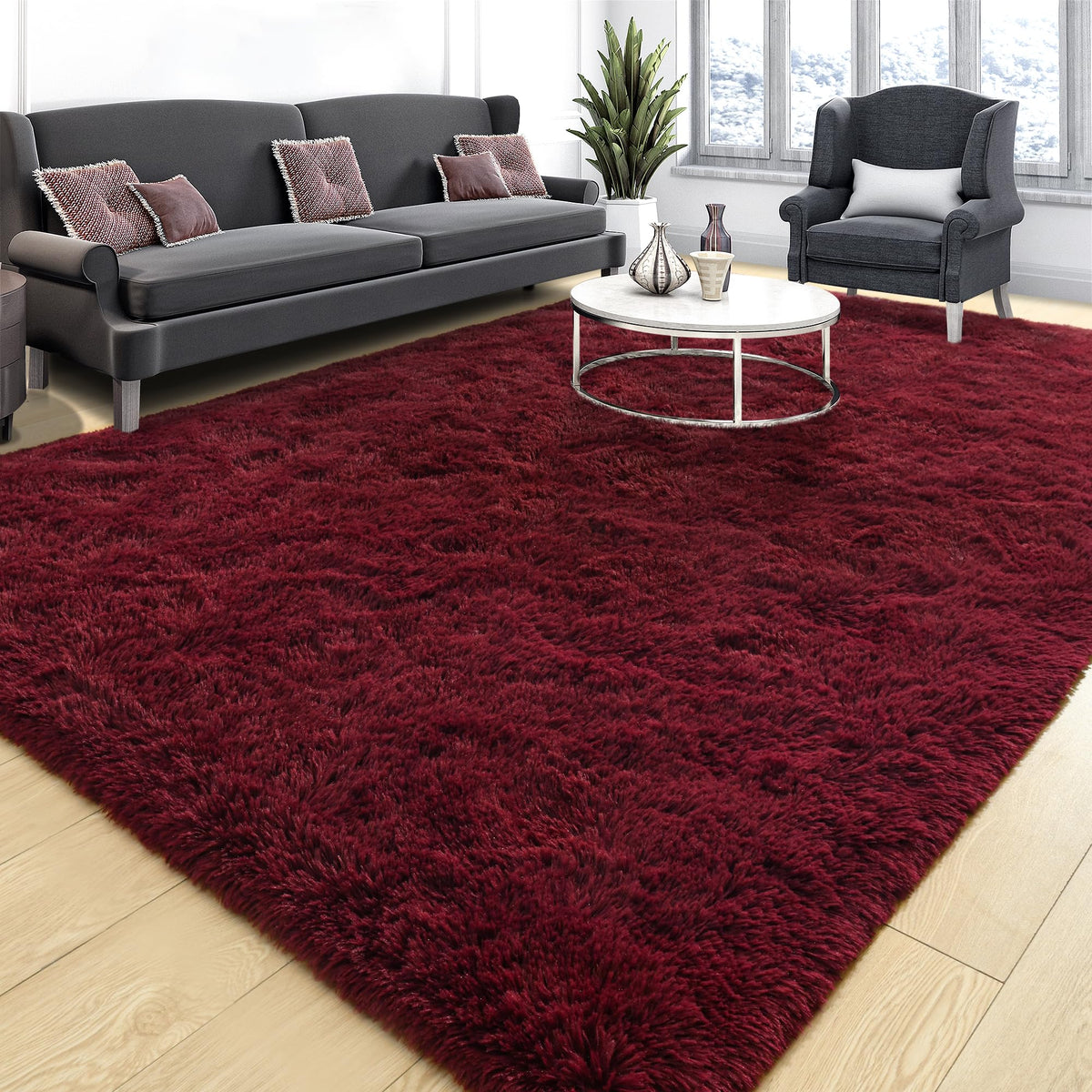 Tepook Fluffy Large Rugs for Living Room, 8x10 Area Rugs for Bedroom