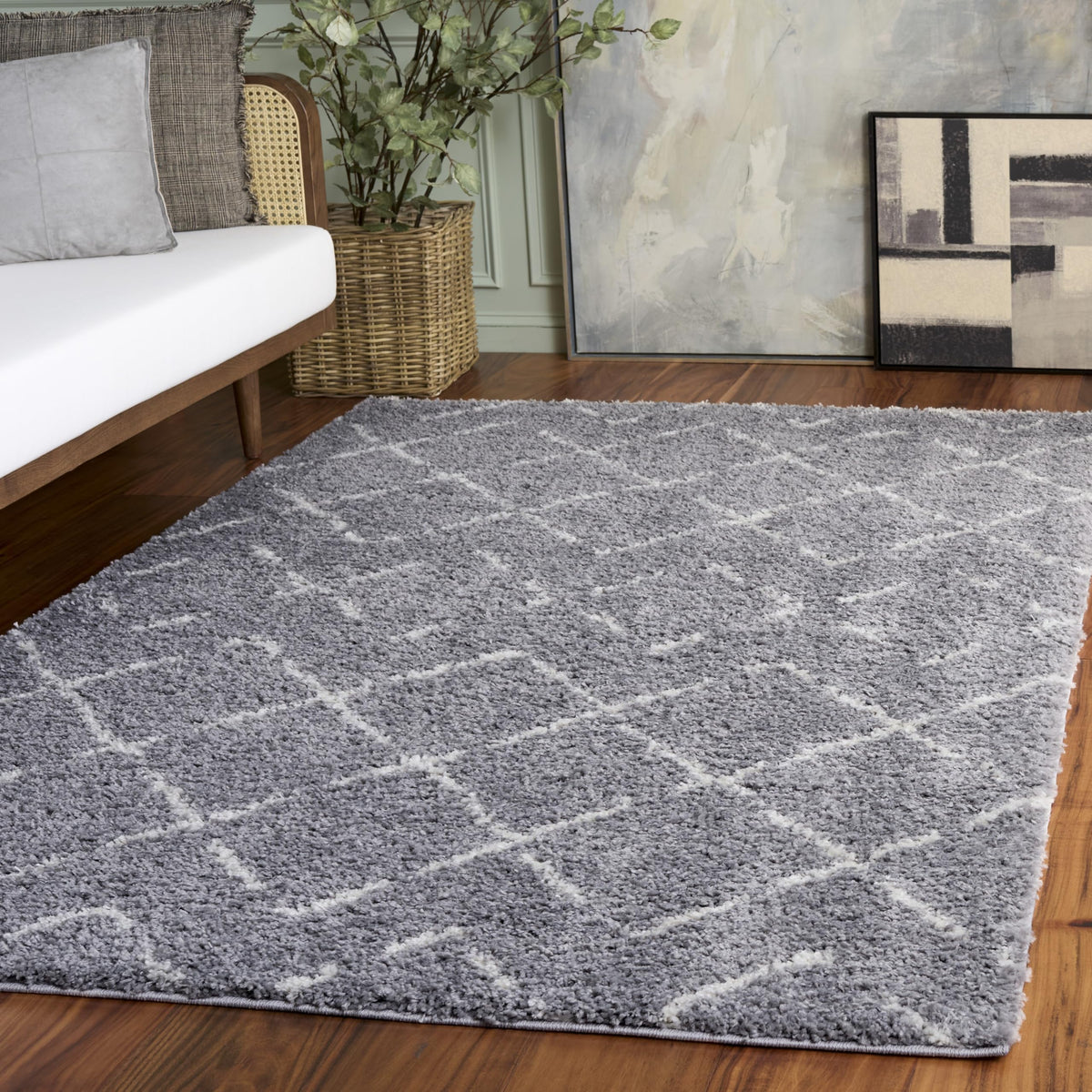 SAFAVIEH Arizona Shag Rug 5'1"x7'6", Soft Plush Ivory & Beige ASG743A