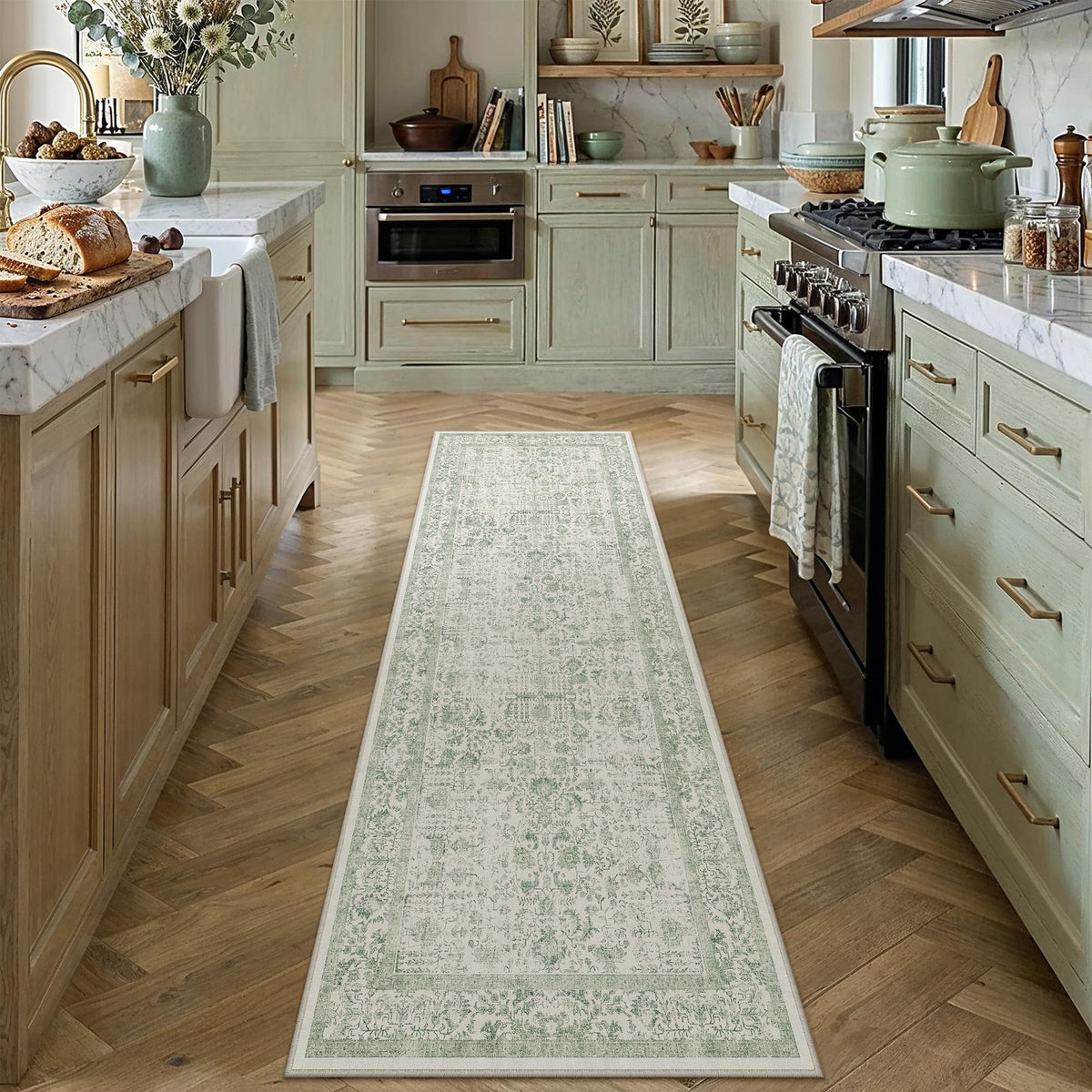 PureCozy Gray Area Rug 8x10 Vintage Floral