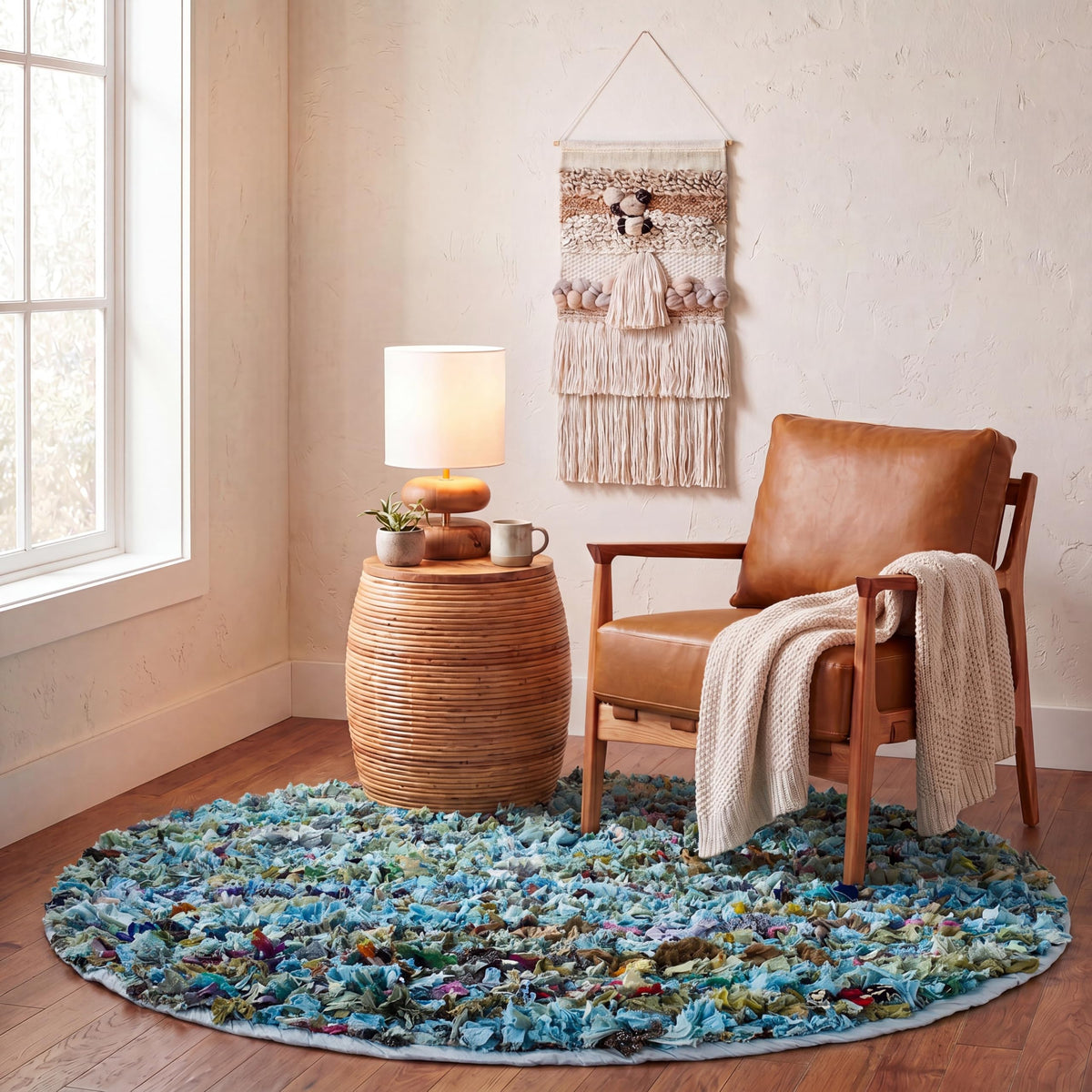 SAFAVIEH Rio Shag Collection Area Rug - 5' x 8', Creme, Handmade Decorative, 3.5-inch Thick Ideal for High Traffic Areas in Living Room, Bedroom (SG951W)