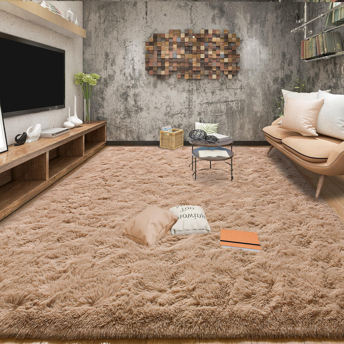 Tepook Fluffy Large Rugs for Living Room, 8x10 Area Rugs for Bedroom