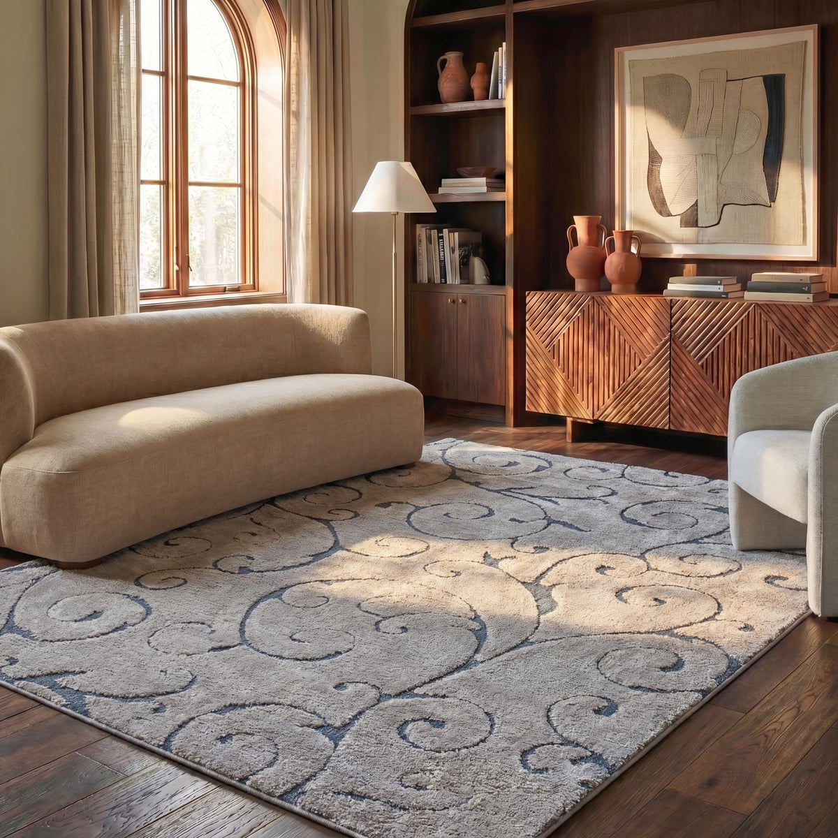 SAFAVIEH Florida Shag Rug 8'x10', Soft Plush Cream & Beige SG455-1113
