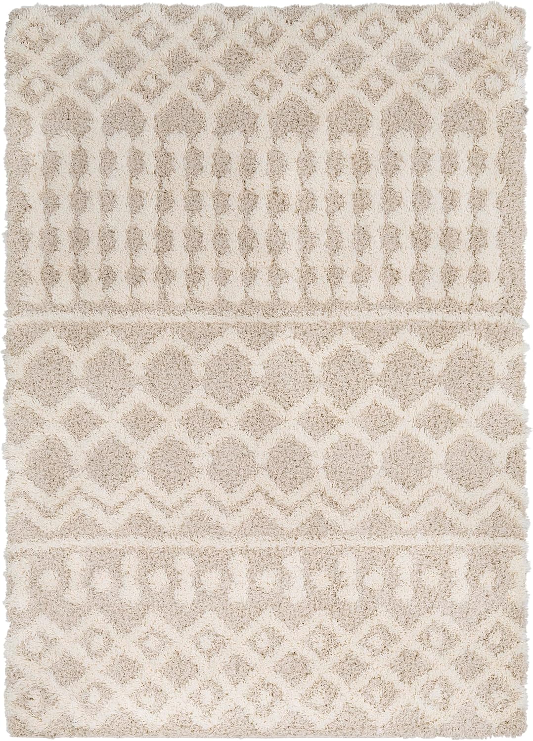 Livabliss Hapsburg Moroccan Shag Area Rug, 5'3" x 7'3", Beige
