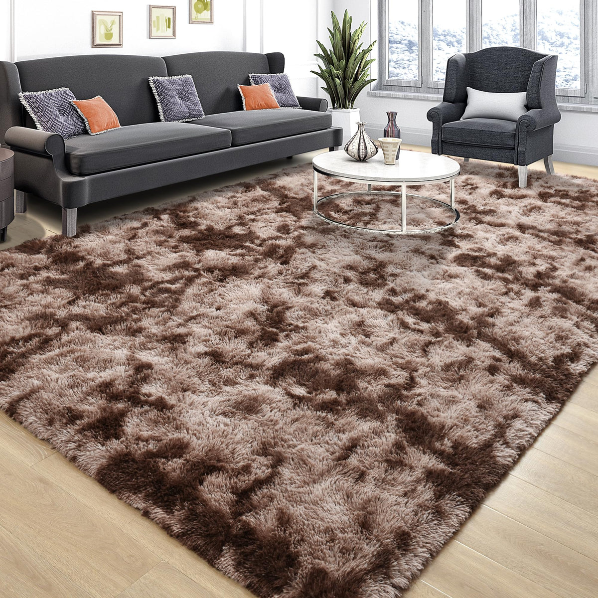 Tepook Fluffy Large Rugs for Living Room, 8x10 Area Rugs for Bedroom