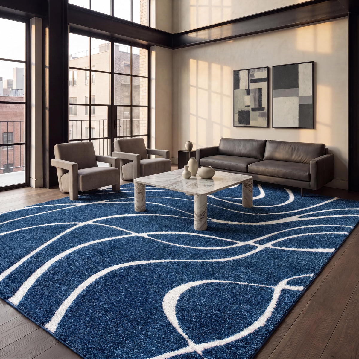 SAFAVIEH Florida Shag Rug 6'x9', Soft Plush Modern Cream & Beige SG471-1113