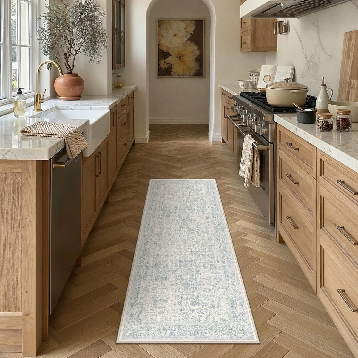 PureCozy Gray Area Rug 8x10 Vintage Floral