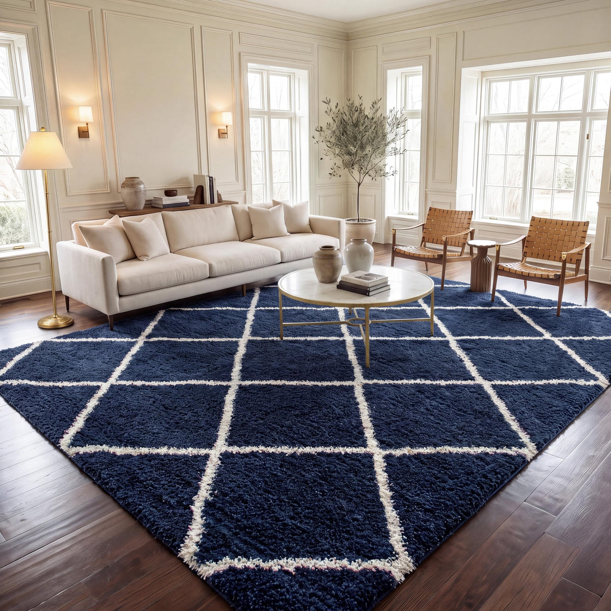 SAFAVIEH Hudson Shag Rug 8'x10', Soft Plush Moroccan Ivory & Beige SGH281D