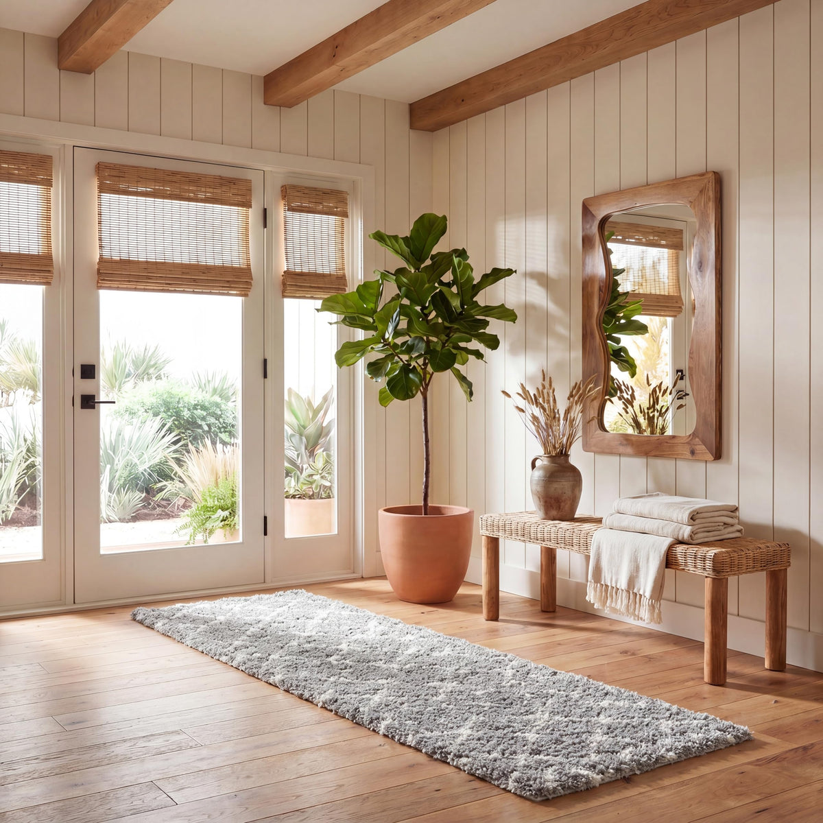 SAFAVIEH Arizona Shag Rug 5'1"x7'6", Soft Plush Ivory & Beige ASG743A