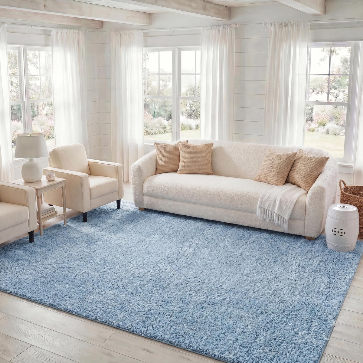 SAFAVIEH Lindsay Shag Collection Area Rug - 4' x 6', Green, Contemporary Design, Ideal for High Traffic Areas in Living Room, Bedroom & Dining Room (LNS560Y-4)