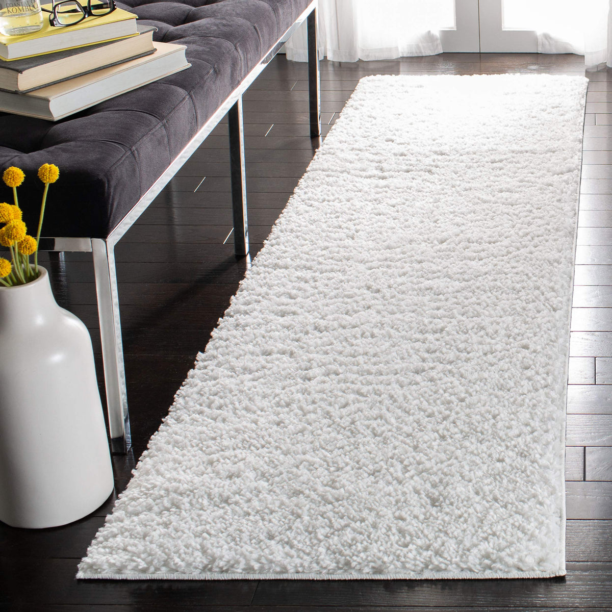 SAFAVIEH August Shag Rug 8'x10', Soft Plush Modern Ivory AUG900C