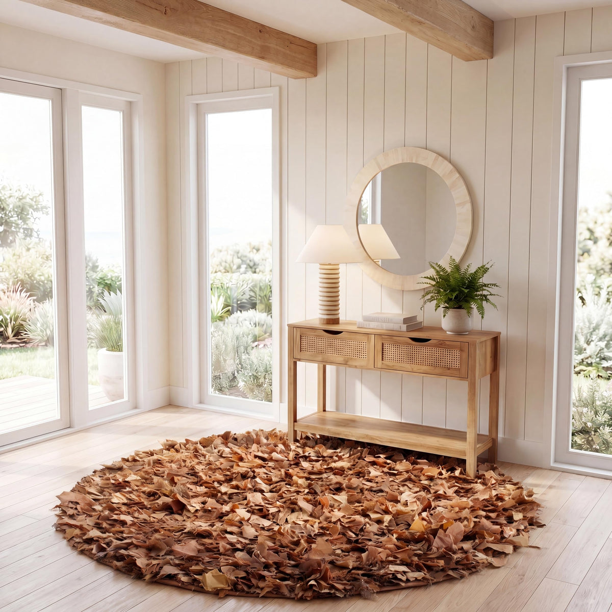 SAFAVIEH Rio Shag Collection Area Rug - 5' x 8', Creme, Handmade Decorative, 3.5-inch Thick Ideal for High Traffic Areas in Living Room, Bedroom (SG951W)