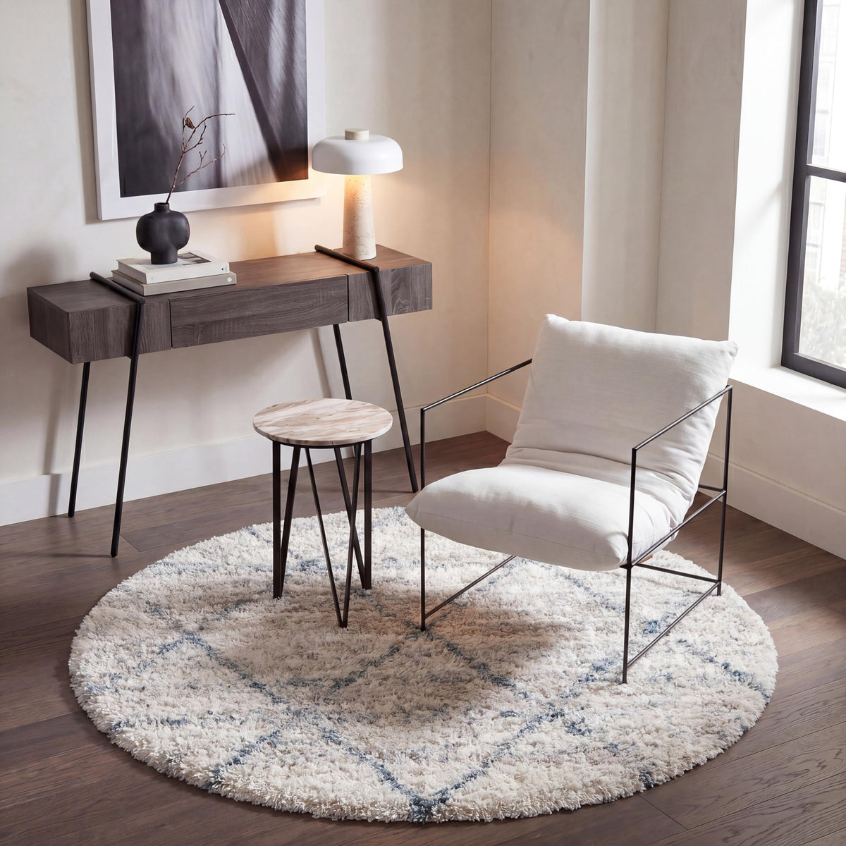 SAFAVIEH Area Rug 8x10 - Fontana Shag Collection - Large - Pink & Ivory, Modern Design, Non-Shedding & Easy Cleaning, Ultra Plush Thick Pile, Ideal for Living Room, Bedroom, Dining Space (FNT886U)