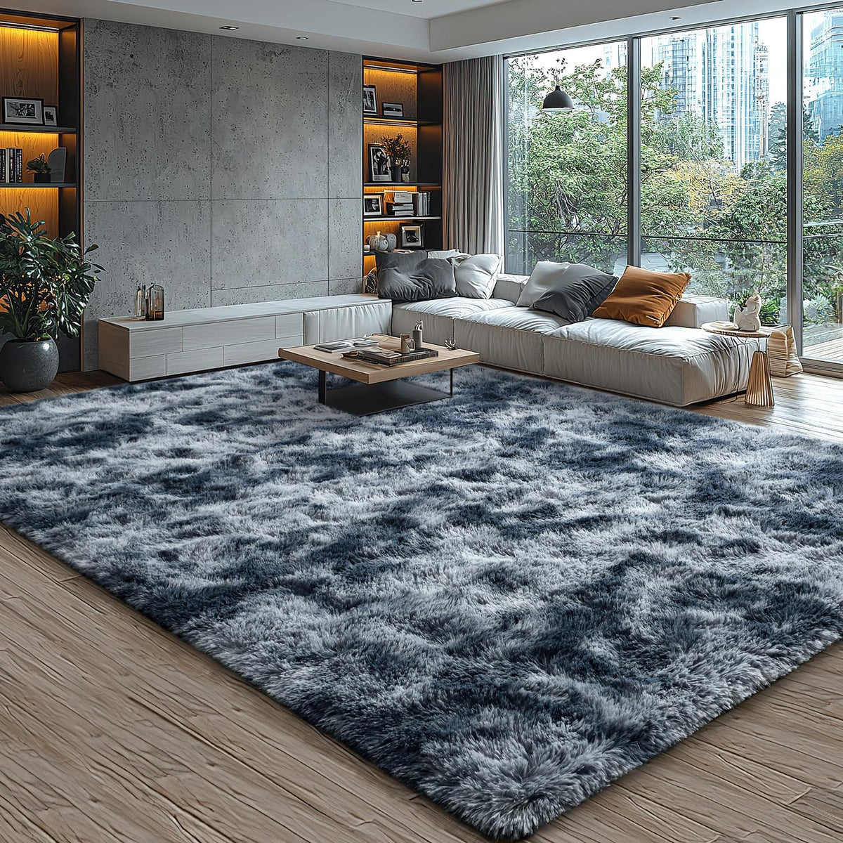 EVOIONOS Area Rug for Bedroom Living Room, Machine Washable 5x7 Fluffy Shag Rug, Soft Plush Non Slip Carpet for Indoor Floor Bedside Nursery Kids Girls Room Dorm, Home Decor Aesthetic, ‌Tie-Dye Camel