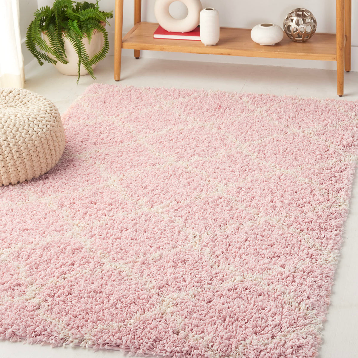 SAFAVIEH Hudson Shag Rug 9'x12', Soft Plush Modern Navy & Ivory SGH282C