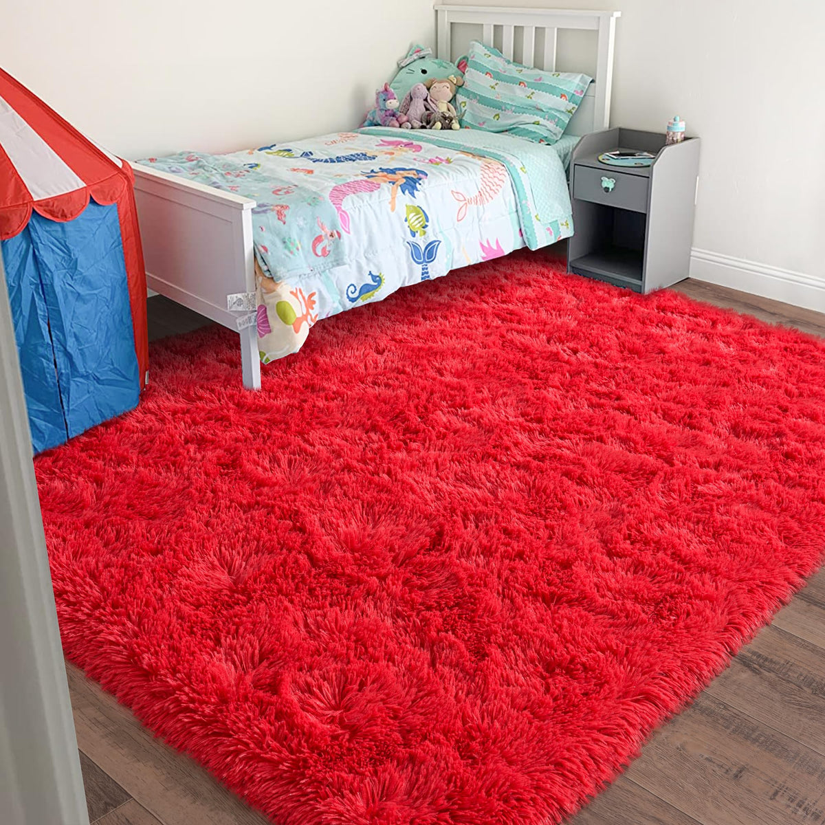8x10 Area Rugs for Living Room, Ultra Soft Large Shag Black Bedroom Rug Upgrade Non-Slip Plush Modern Fluffy Carpet for Kids Boys Girls Room Home Decor Aesthetic