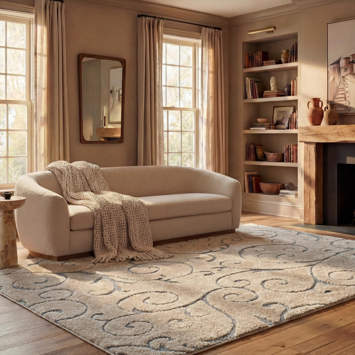 SAFAVIEH Florida Shag Rug 8'x10', Soft Plush Cream & Beige SG455-1113