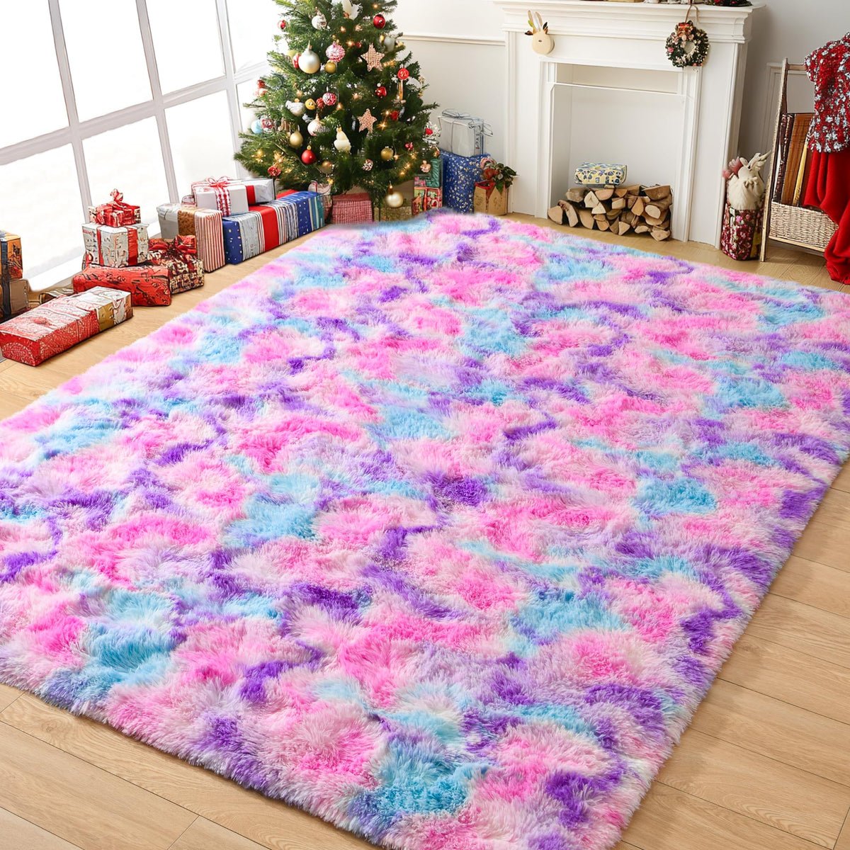 Tepook Fluffy Large Rugs for Living Room, 8x10 Area Rugs for Bedroom