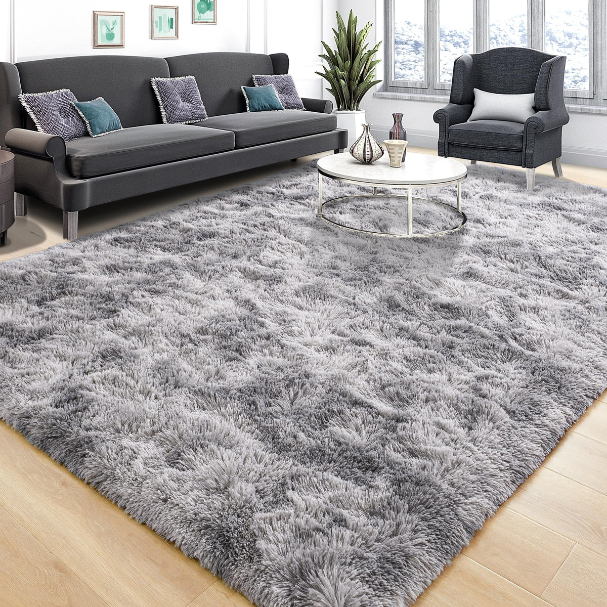 Tepook Fluffy Large Rugs for Living Room, 8x10 Area Rugs for Bedroom