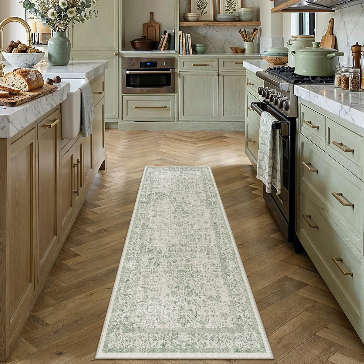 PureCozy Gray Area Rug 8x10 Vintage Floral