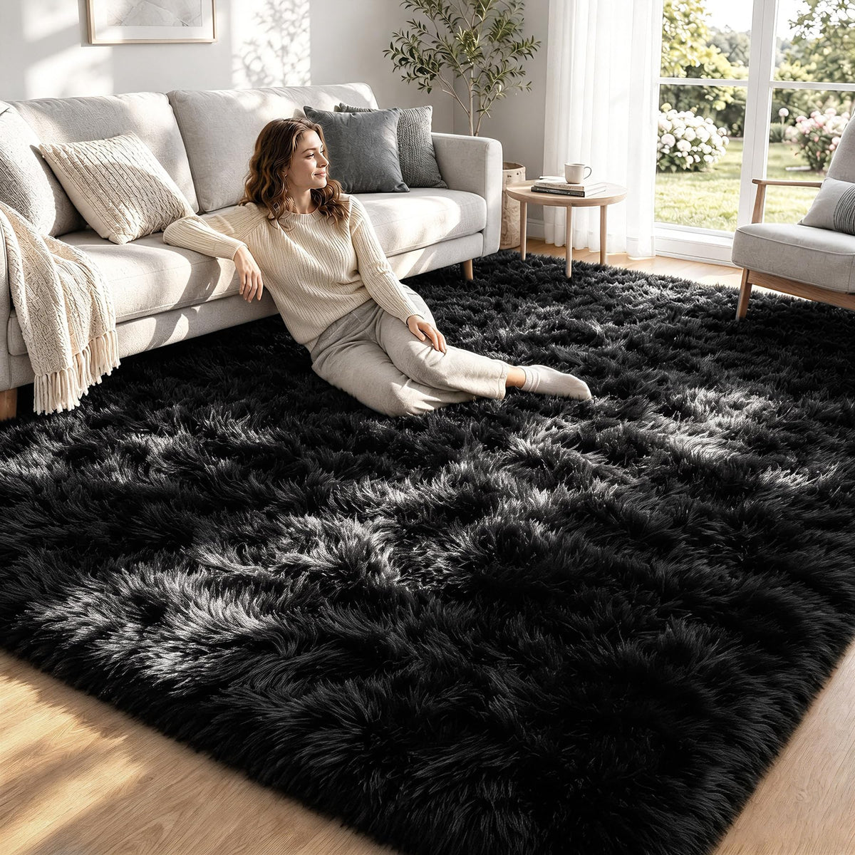 8x10 Area Rugs for Living Room: Soft Camel Fluffy Rug Shag Washable Rug Plush Fuzzy Indoor Carpet for Bedroom Nursery Playroom Girls Boys Kids Room (Camel, 8'x10')