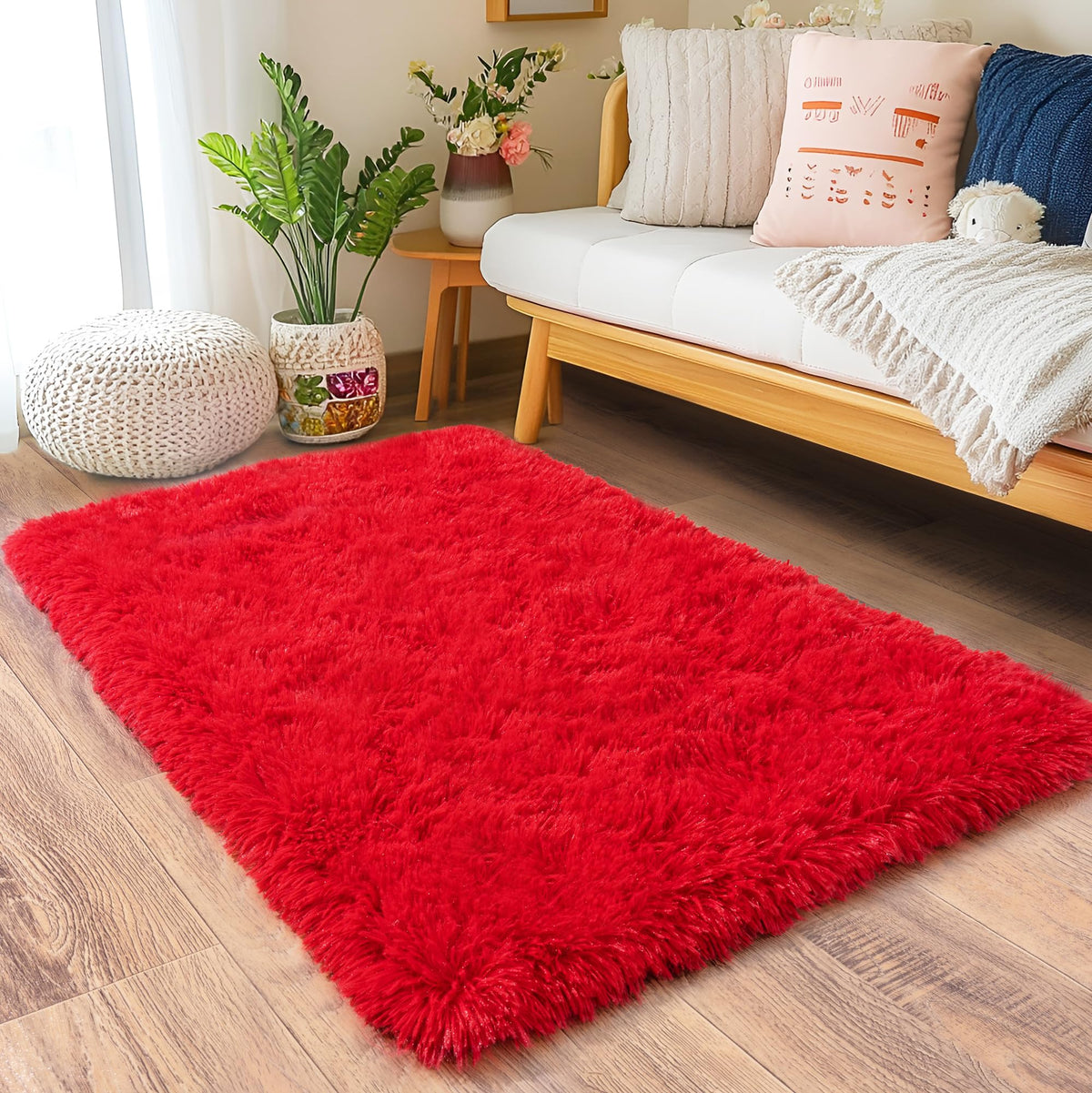 8x10 Area Rugs for Living Room, Ultra Soft Large Shag Black Bedroom Rug Upgrade Non-Slip Plush Modern Fluffy Carpet for Kids Boys Girls Room Home Decor Aesthetic