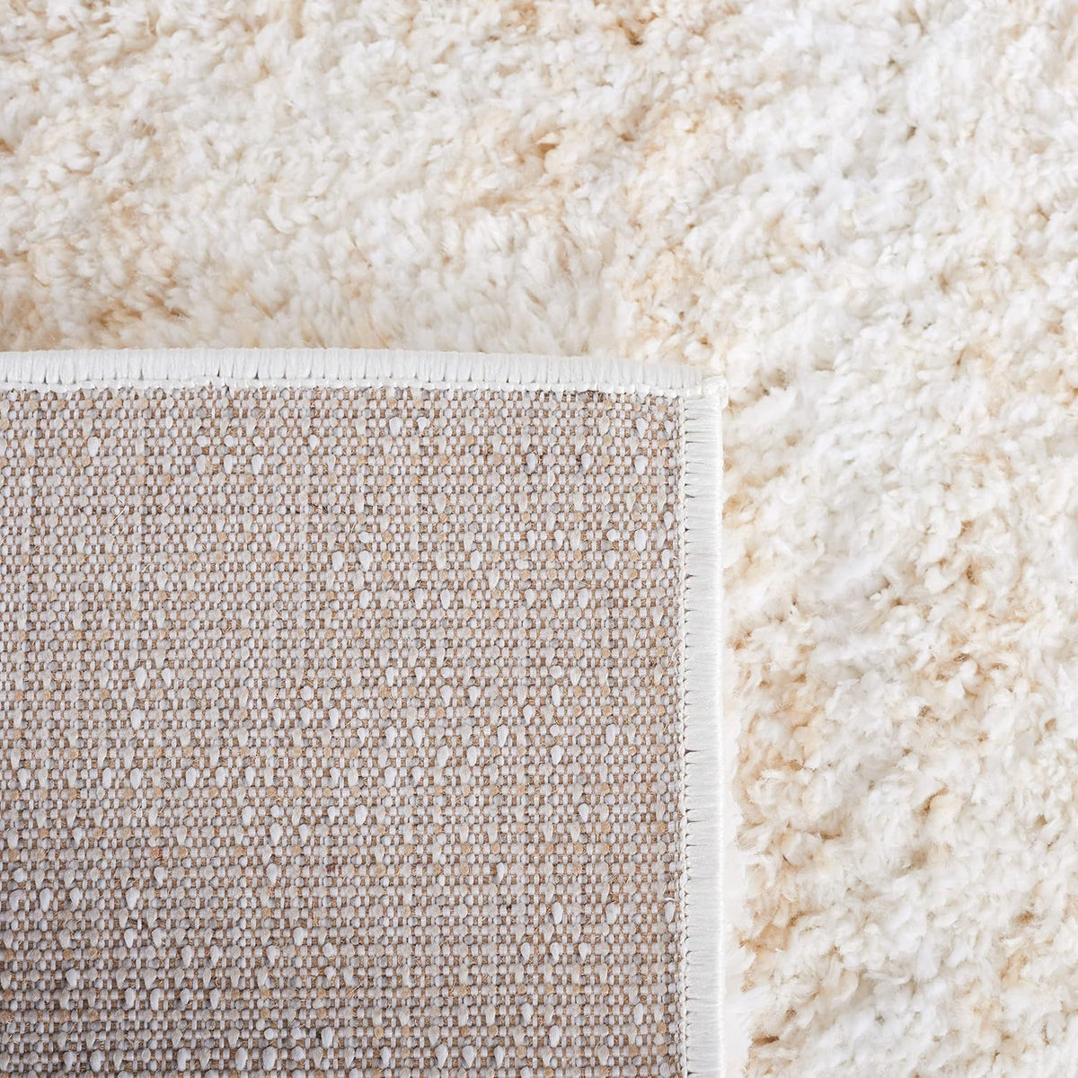 SAFAVIEH Berber Shag Rug 8x10, Large Ivory & Beige BER563A