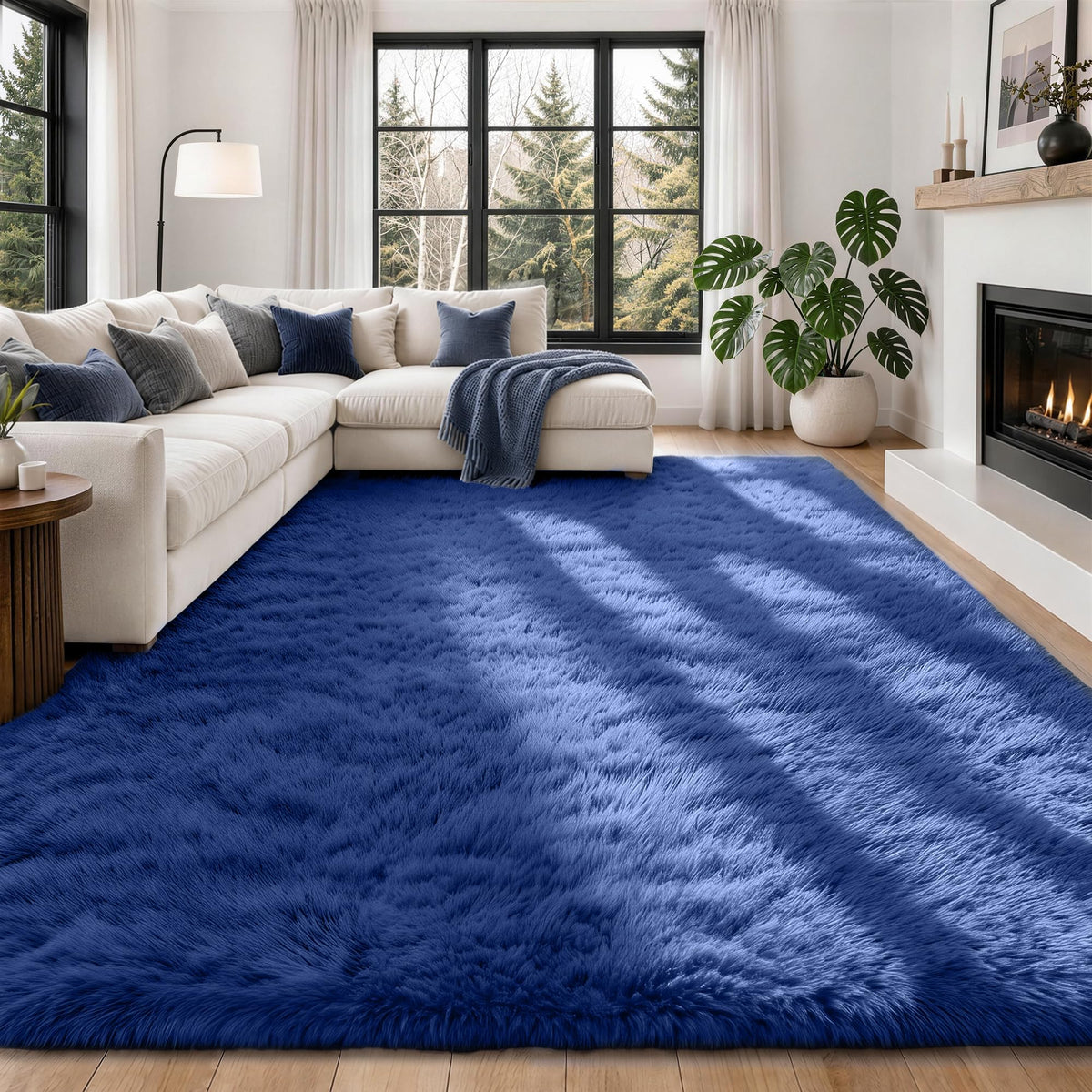 8x10 Area Rugs for Living Room Bedroom,Ultra Soft Fluffy Shag Rug Grey