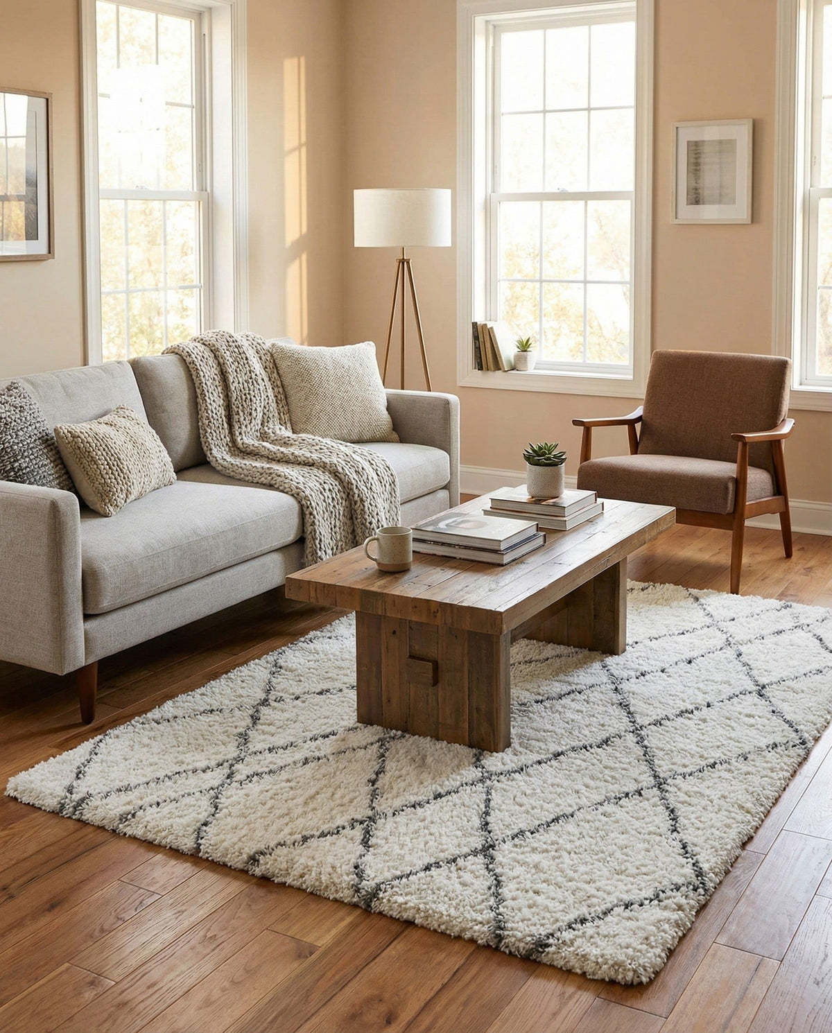 Rugs.com - Soft Touch Shag Rug – 6' 1 x 9' Sage Green Plush Shag Rug – Ultra Soft High Pile Area Rug for Bedroom, Living Room, and Home Office