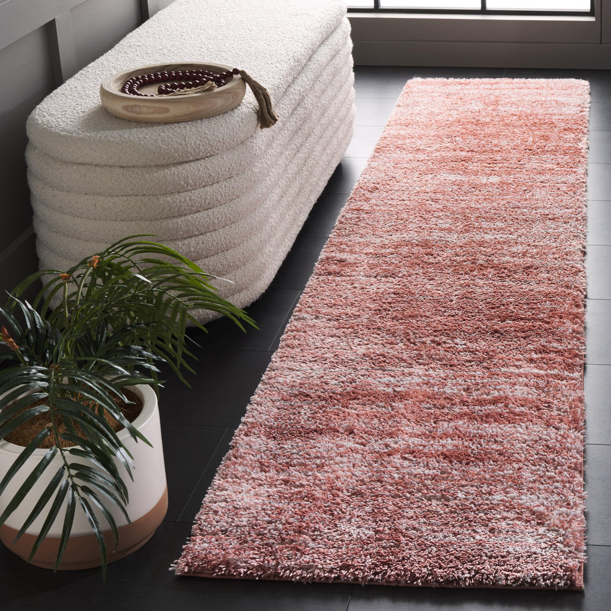 SAFAVIEH Area Rug 8x10 - Tahoe Shag Collection - Large - Blue & Ivory, Modern Design, Non-Shedding & Easy Cleaning, Plush Thick Pile, Ideal for Living Room, Bedroom, Dining Space (THO653M)