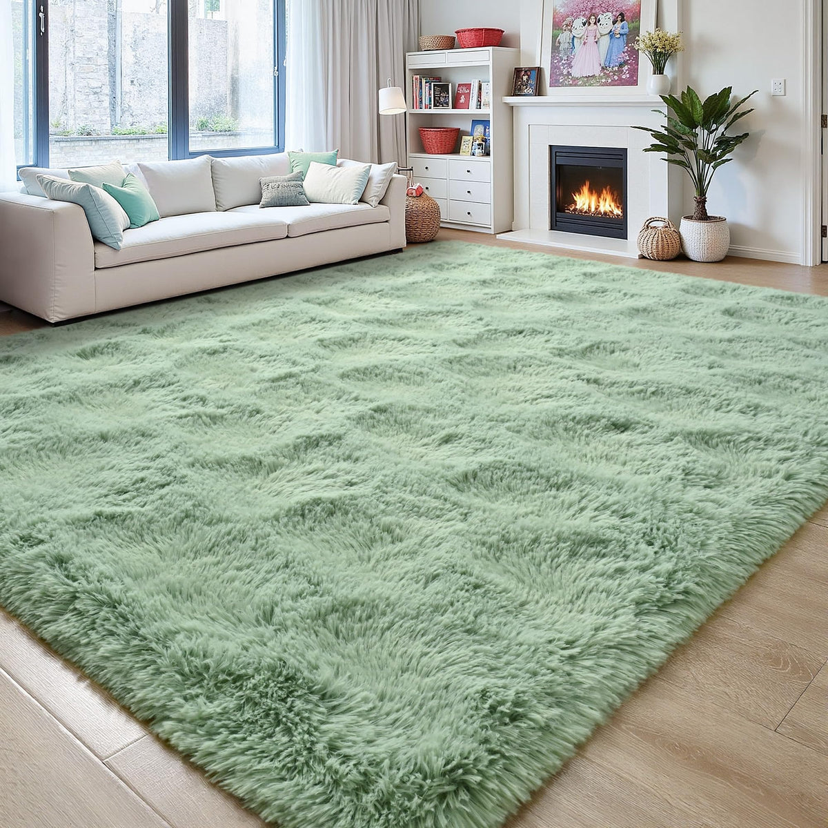 5x7 Plush Burgundy Red Area Rug