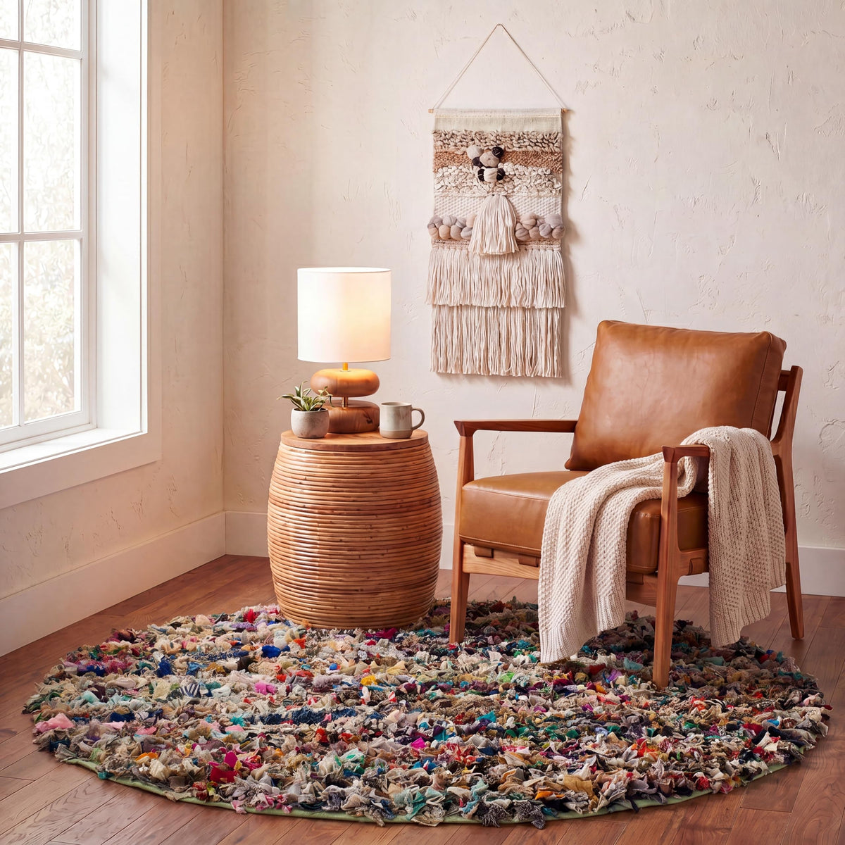 SAFAVIEH Rio Shag Collection Area Rug - 5' x 8', Creme, Handmade Decorative, 3.5-inch Thick Ideal for High Traffic Areas in Living Room, Bedroom (SG951W)