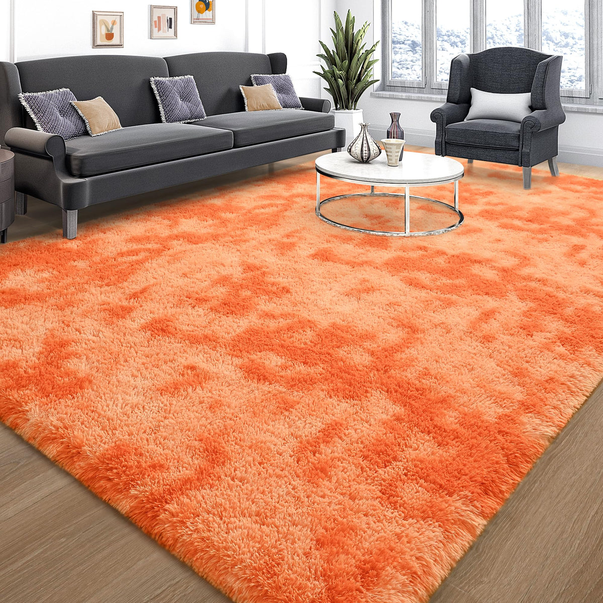 Tepook Fluffy Large Rugs for Living Room, 8x10 Area Rugs for Bedroom