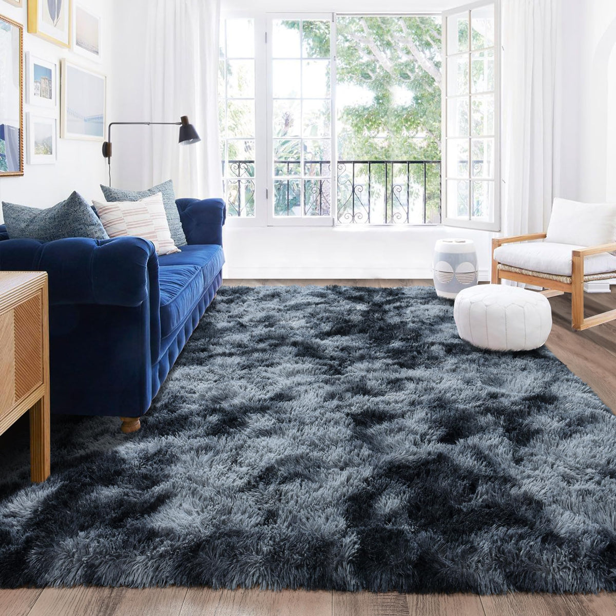 8x10 Area Rugs for Living Room, Ultra Soft Large Shag Black Bedroom Rug Upgrade Non-Slip Plush Modern Fluffy Carpet for Kids Boys Girls Room Home Decor Aesthetic