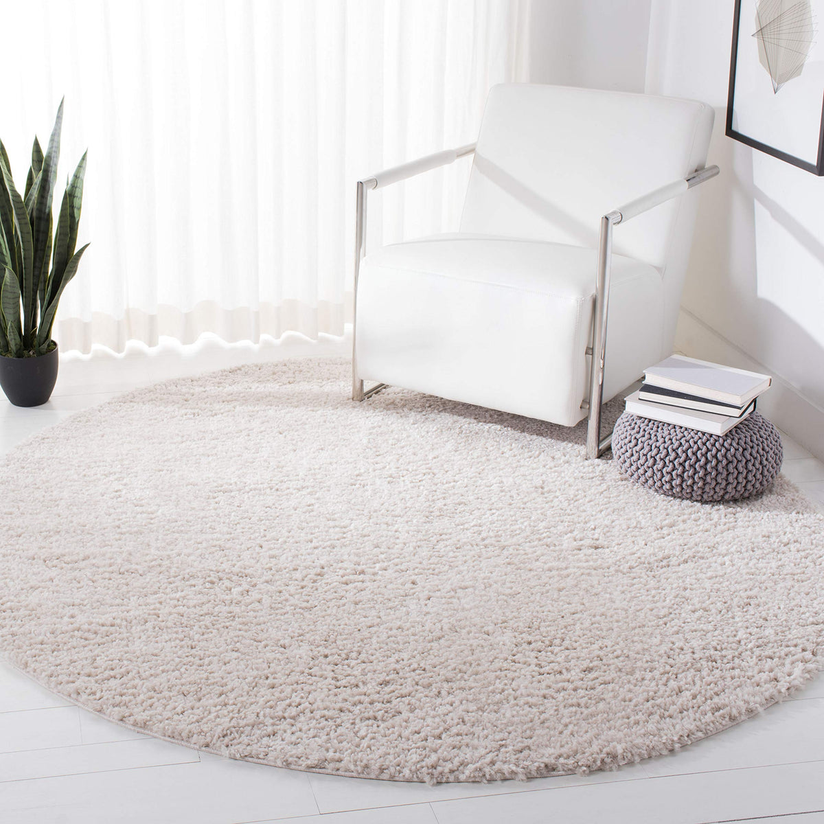 SAFAVIEH August Shag Rug 8'x10', Soft Plush Modern Ivory AUG900C
