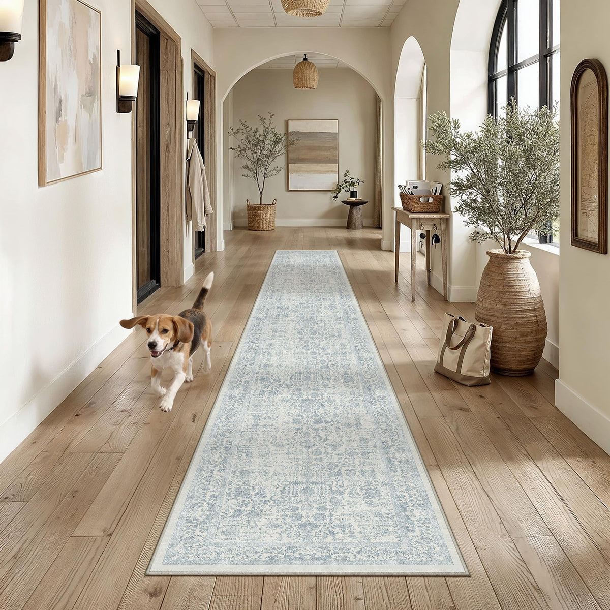 PureCozy Gray Area Rug 8x10 Vintage Floral