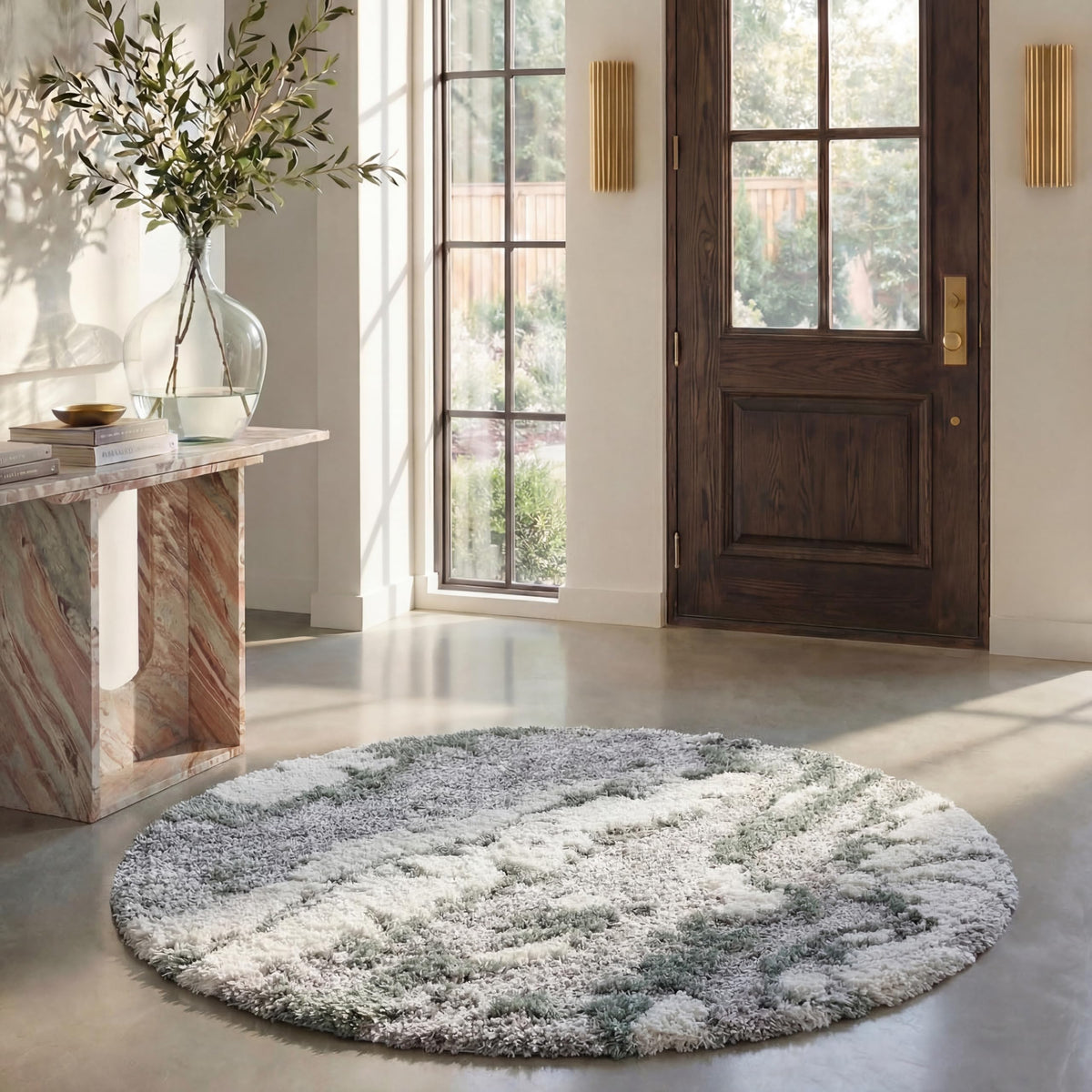 SAFAVIEH Horizon Shag Rug 4'x6', Soft Plush Modern Grey & Blue HZN890G