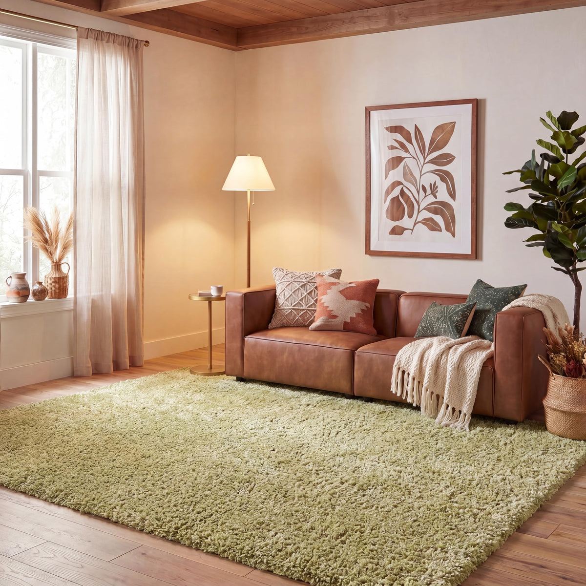 SAFAVIEH Area Rug 8x10 - California Shag Collection - Large - Beige, Non-Shedding & Easy to Clean, Ultra Plush Thick Pile, Ideal for Living Room, Bedroom, Dining Space (SG151-1313)