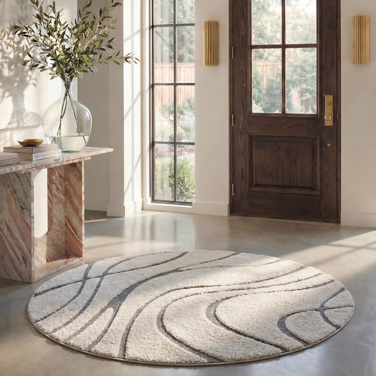 SAFAVIEH Florida Shag Rug 6'x9', Soft Plush Modern Cream & Beige SG471-1113