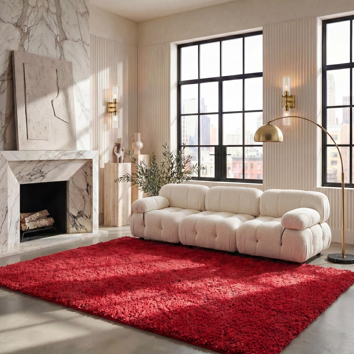 SAFAVIEH August Shag Rug 8'x10', Soft Plush Modern Ivory AUG900C