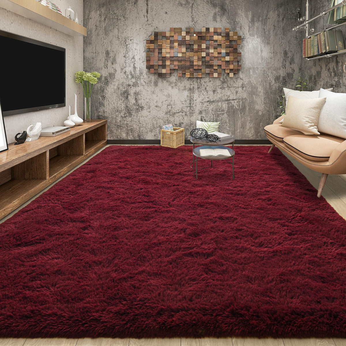Tepook Fluffy Large Rugs for Living Room, 8x10 Area Rugs for Bedroom