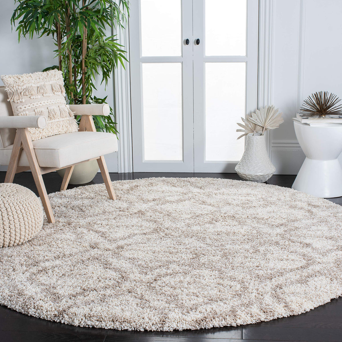 SAFAVIEH Hudson Shag Rug 8x10, Plush Large Multi Ivory & Beige SGH284E