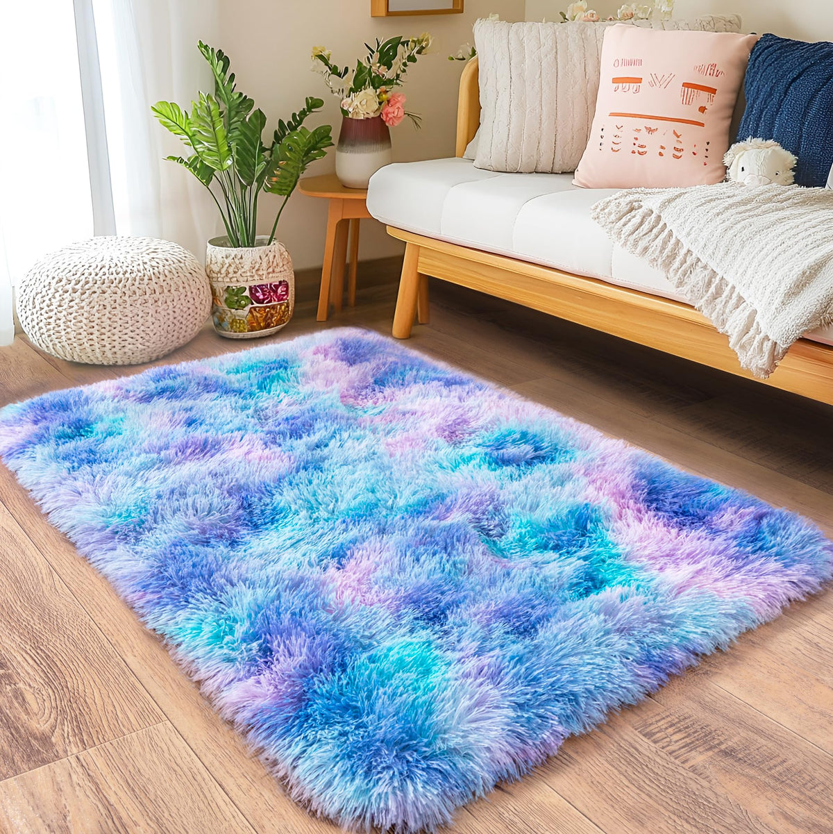 8x10 Area Rugs for Living Room, Ultra Soft Large Shag Black Bedroom Rug Upgrade Non-Slip Plush Modern Fluffy Carpet for Kids Boys Girls Room Home Decor Aesthetic